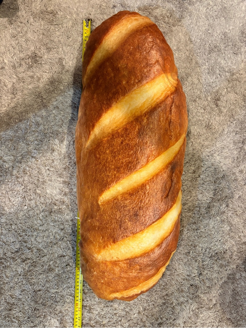 Large Decorative Faux Baguette Pillow - Golden Brown